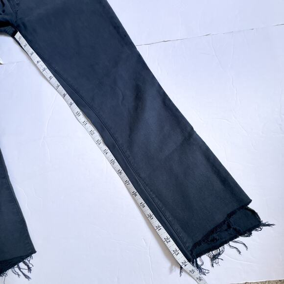 Mother The Insider Crop Step Fray Jeans Black So Far Gone 26 - Picture 14 of 15